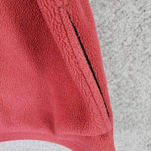 LL Bean Fleece Vest Mens Medium Red Sleeveless Collared Full Zip Fleece - Picture 5 of 8